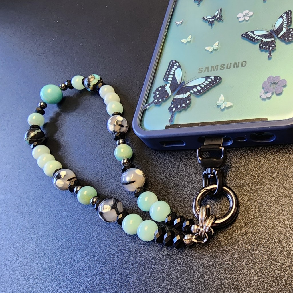 Blue Opal Butterfly Phone&nbsp;Wristlet